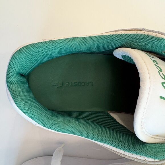 LACOSTE Mens Thrill 319 Leather Trainers White Green Sneaker Shoes Size 10.5 main image 6